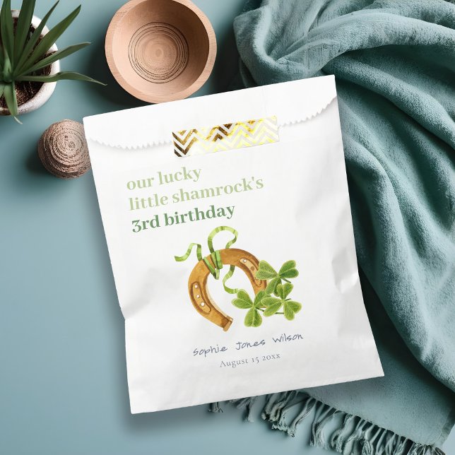 Cute Lucky Shamrock St Patrick's Day Kids Birthday Favor Bag (Creator Uploaded)