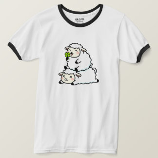 Cute Lucky Sheep St. Patrick's Day Clover T-Shirt