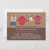 Cute Lumberjack Plaid Clothes Baby Shower Invites (Front)