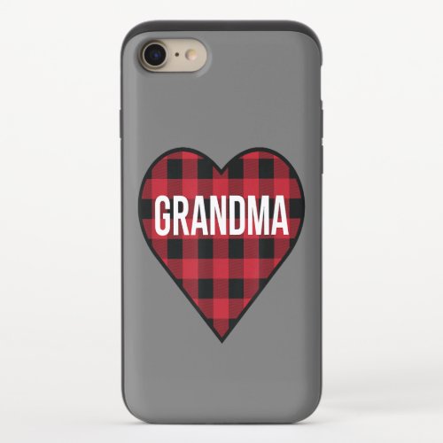 Cute Lumberjack Plaid Valentines Day Heart Grandma iPhone 87 Slider Case