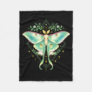 Cute luna moth beautiful butterfly insect lover fleece blanket