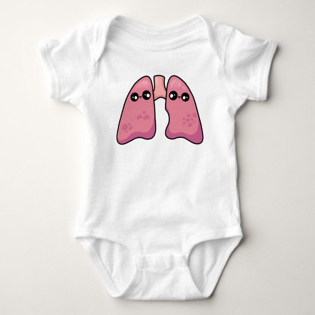 Cute Lungs - Human Biology Baby Bodysuit (Front)