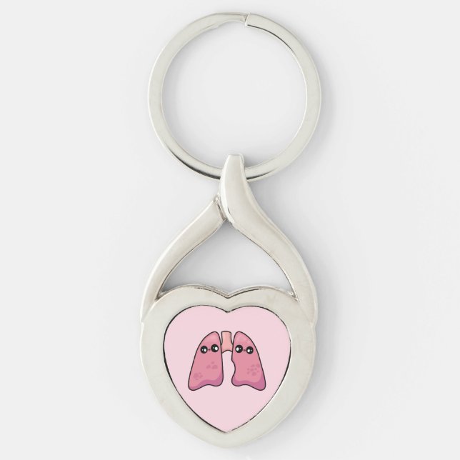 Cute Lungs - Human Biology Keychain (Front)