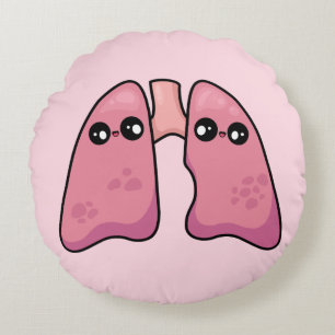 Cute Lungs - Human Biology Round Pillow