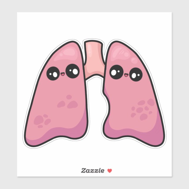 Cute Lungs - Human Biology Sticker (Sheet)