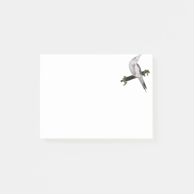 Cute Lutino Cockatiel Bird Ivy Perch Animal Post-it Notes (Front)