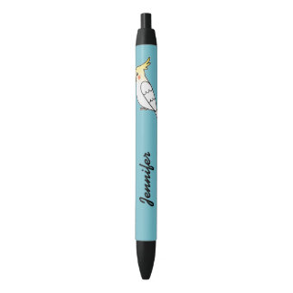 Cute Lutino Cockatiel Cartoon Bird With Name Pen