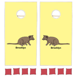 Cute luwak civet cartoon illustration cornhole set