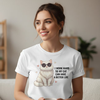 Cute Luxury Cat Mom Tee for Women