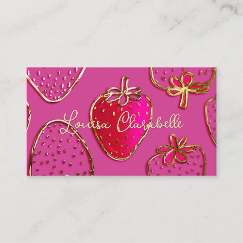 Cute Luxury Strawberry Pattern Business Card