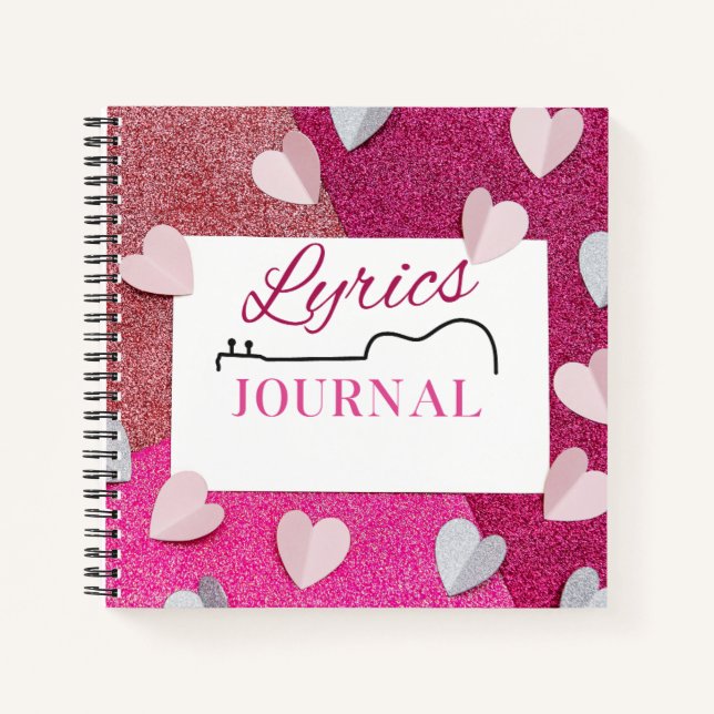 Cute Lyrics Journal for Songwriters & Music Lovers (Front)