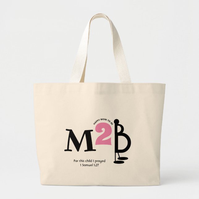 Cute M2B Mom To Be Christian Large Tote Bag (Front)