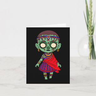 Cute Maasai Zombie Note Card