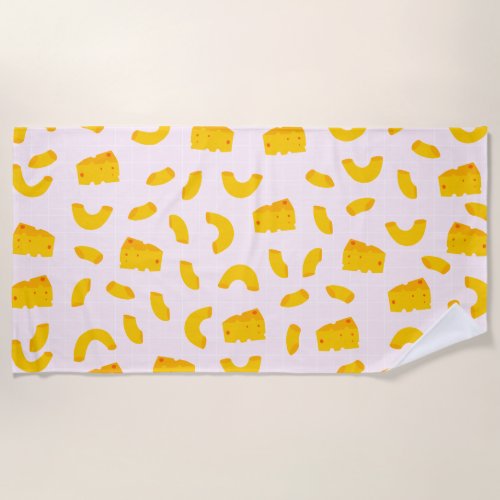 Cute Mac and Cheese Beach Towel