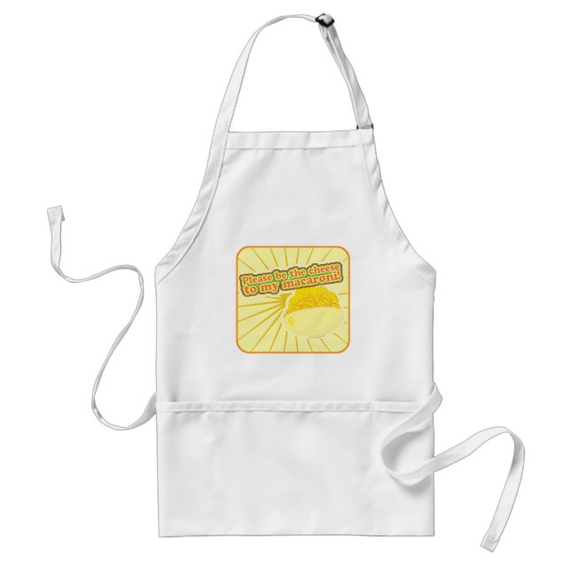 Cute Mac and Cheese Cartoon Slogan Adult Apron (Front)