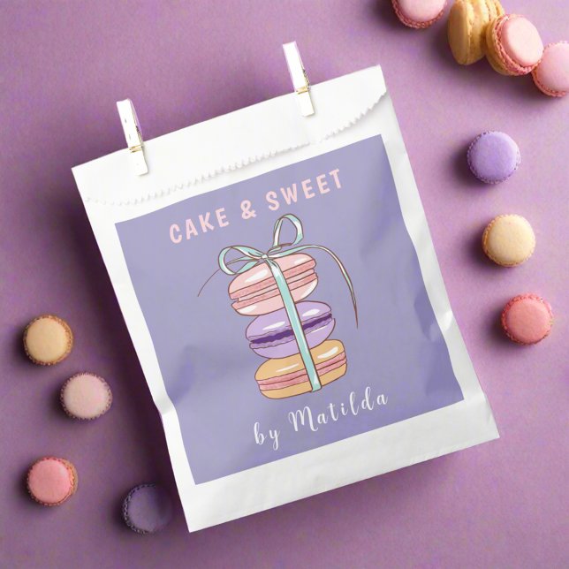 Cute Macaron Cake & Sweet Pastry Baking Business Favor Bag (Creator Uploaded)