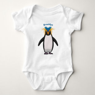 Cute macaroni penguin cartoon illustration baby bodysuit