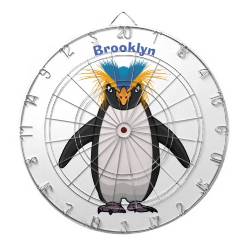 Cute macaroni penguin cartoon illustration  dart board