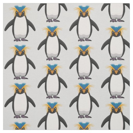 Cute macaroni penguin cartoon illustration fabric