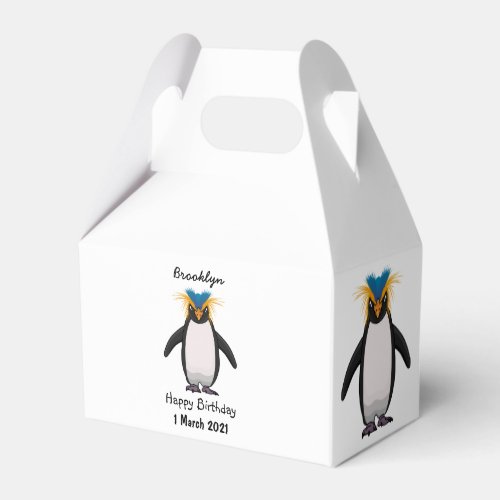Cute macaroni penguin cartoon illustration favor boxes