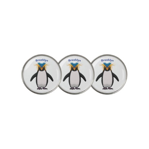 Cute macaroni penguin cartoon illustration golf ball marker