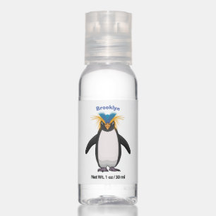 Cute macaroni penguin cartoon illustration  hand sanitizer