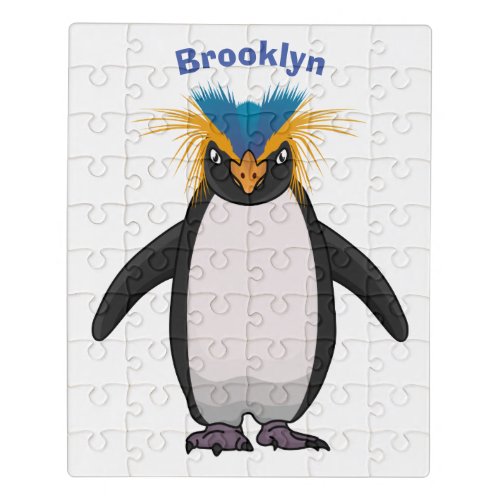 Cute macaroni penguin cartoon illustration jigsaw puzzle