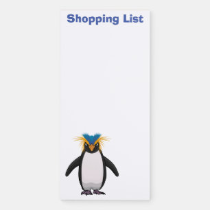 Cute macaroni penguin cartoon illustration magnetic notepad