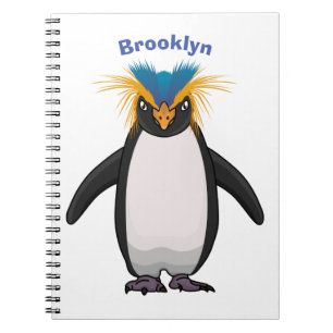 Cute macaroni penguin cartoon illustration notebook