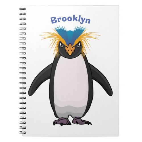 Cute macaroni penguin cartoon illustration notebook