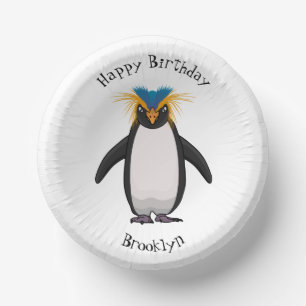 Cute macaroni penguin cartoon illustration paper bowls