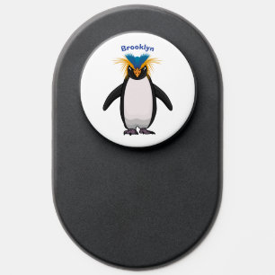 Cute macaroni penguin cartoon illustration PopSocket