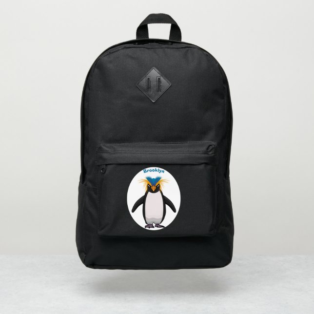 Cute macaroni penguin cartoon illustration port authority® backpack (Front)