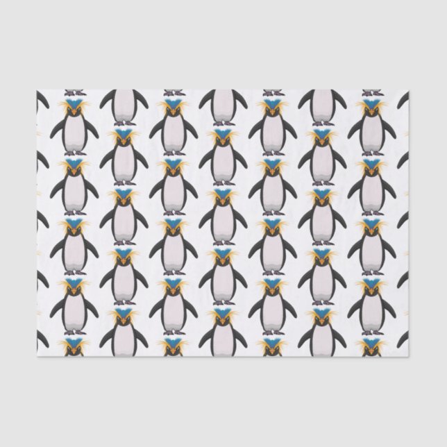 Cute macaroni penguin cartoon illustration tissue paper (Front)