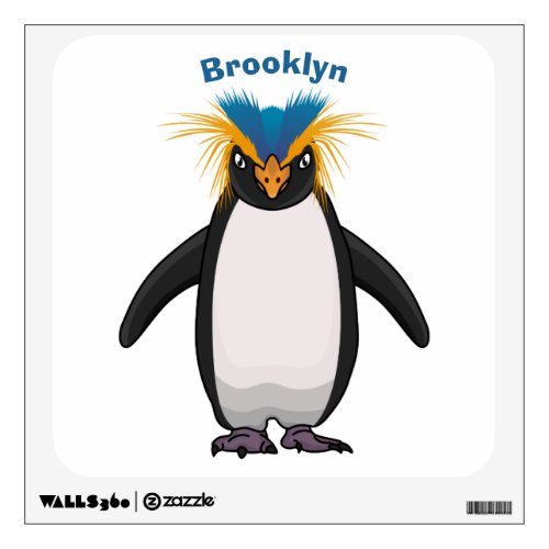 Cute macaroni penguin cartoon illustration wall decal