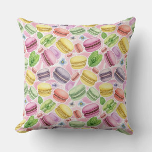  Cute Macarons and Mint by Natasha Us   Throw Pillow