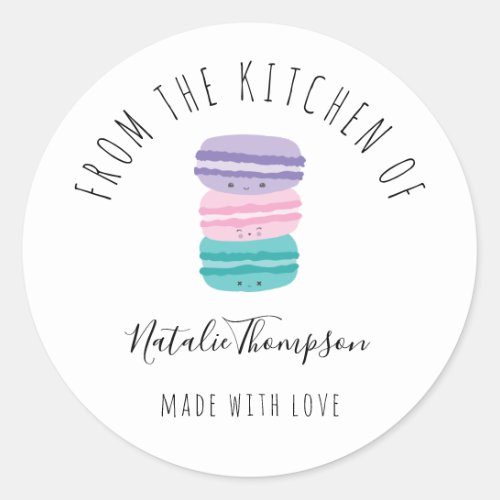 Cute Macarons From the Kitchen of Baking Homemade Classic Round Sticker