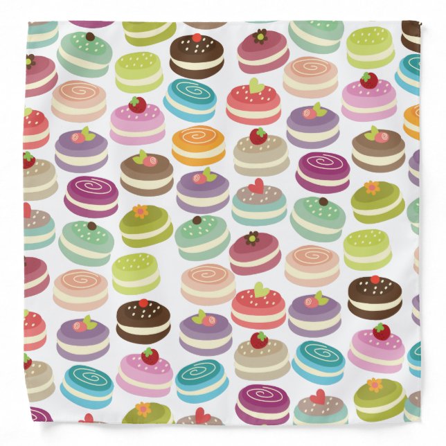 Cute Macarons Pattern Bandana (Front)