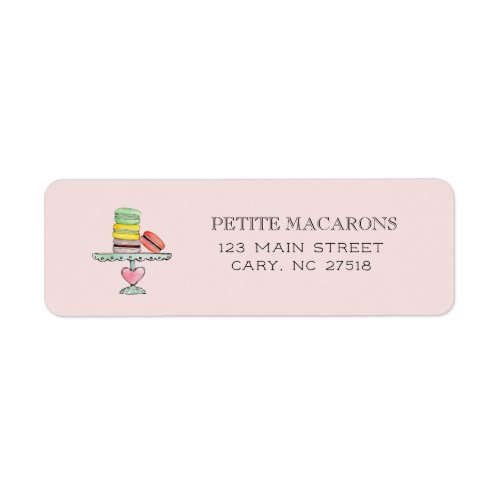 Cute Macarons pink return address Label