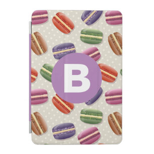 Cute Macaroon Pattern Dotty Purple Monogram iPad Mini Cover