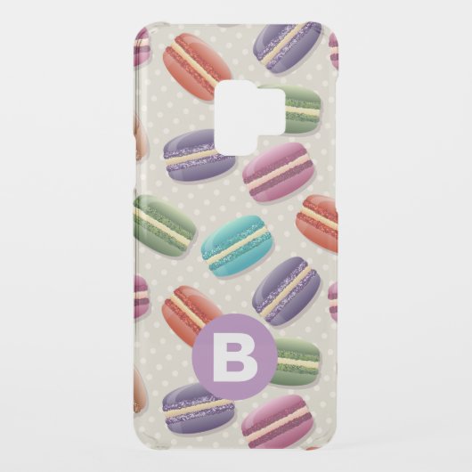 Cute Macaroon Pattern Dotty Purple Monogram Uncommon Samsung Galaxy Case (Back)