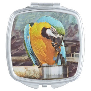 CUTE MACAW COMPACT MIRROR