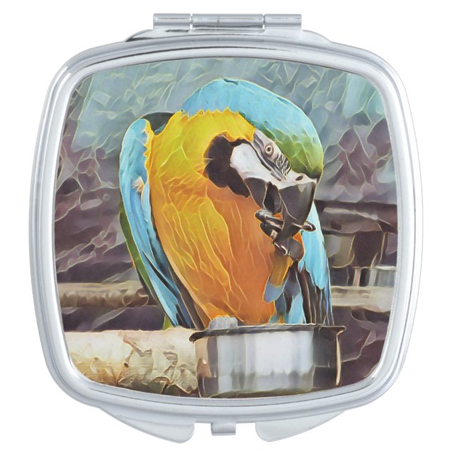CUTE MACAW COMPACT MIRROR (Front)