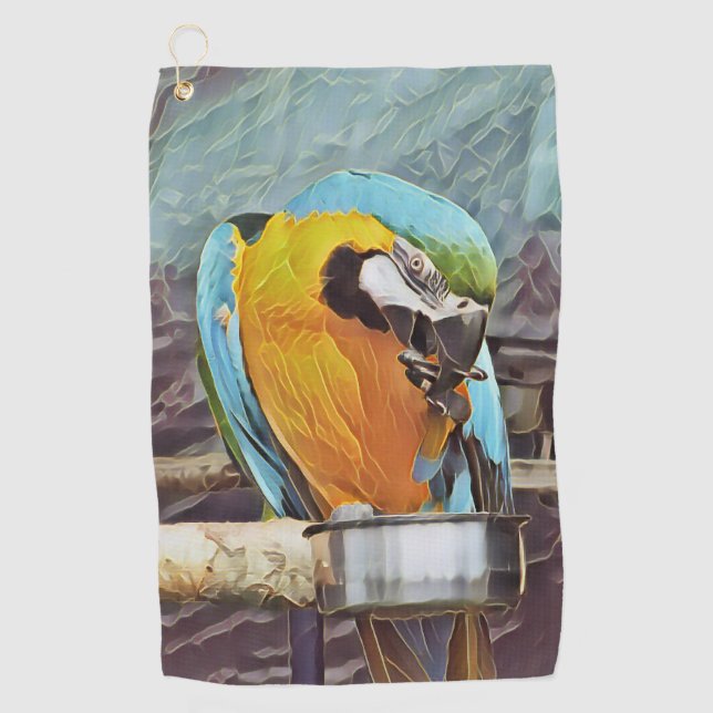 CUTE MACAW GOLF TOWEL (Front)