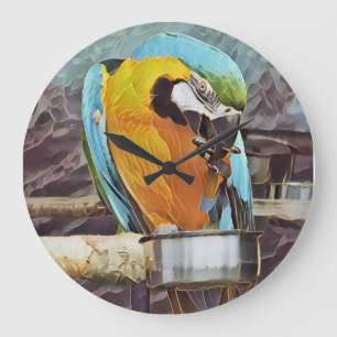 CUTE MACAW LARGE CLOCK
