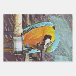 CUTE MACAW WRAPPING PAPER SHEETS