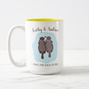 Cute Made for Each Otter Customized Gift Him Her Two-Tone Coffee Mug
