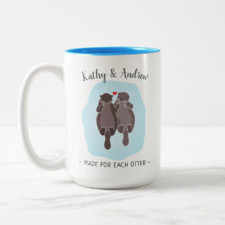 Cute Made for Each Otter Customized Gift Him Her Two-Tone Coffee Mug