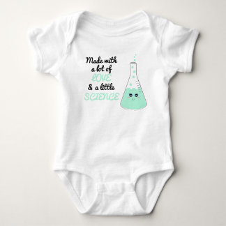 Cute Made With Love And Science Beaker Green Baby Bodysuit