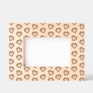 Cute Magenta Dark Pink Gemstone Heart pattern Engraved Frames